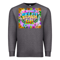 Charcoal Heather Beach Life Premium Sweatshirt - CowhideDigitalArt