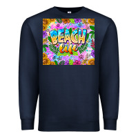 Navy Beach Life Premium Sweatshirt - CowhideDigitalArt