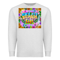 Oatmeal Heather Beach Life Premium Sweatshirt - CowhideDigitalArt