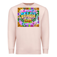 Pale Pink Beach Life Premium Sweatshirt - CowhideDigitalArt