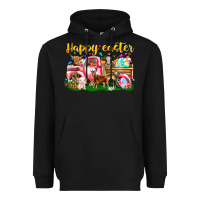 Black Happy Easter Animal Car Heavyweight Hoodie - CowhideDigitalArt