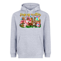 Heather Grey Happy Easter Animal Car Heavyweight Hoodie - CowhideDigitalArt