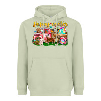 Matcha Happy Easter Animal Car Heavyweight Hoodie - CowhideDigitalArt