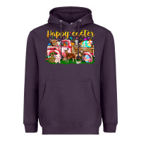 Plum Happy Easter Animal Car Heavyweight Hoodie - CowhideDigitalArt
