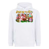 White Happy Easter Animal Car Heavyweight Hoodie - CowhideDigitalArt