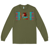 Army Green texas chica skull with bandana Long Sleeve Tee - Jasminsmagicworld