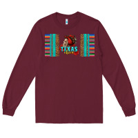 Burgundy texas chica skull with bandana Long Sleeve Tee - Jasminsmagicworld