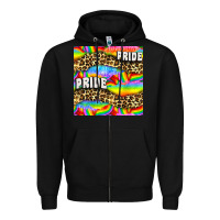 Black Pride lgbtq leopard with love and rainbow seamless Zipper Hoodie - BundleAndBundleShop
