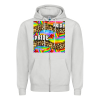 Dove Grey Pride lgbtq leopard with love and rainbow seamless Zipper Hoodie - BundleAndBundleShop