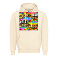 Pride Lgbtq Leopard With Love And Rainbow Seamless Zipper Hoodie | Teevron