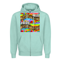 Seafoam Pride lgbtq leopard with love and rainbow seamless Zipper Hoodie - BundleAndBundleShop