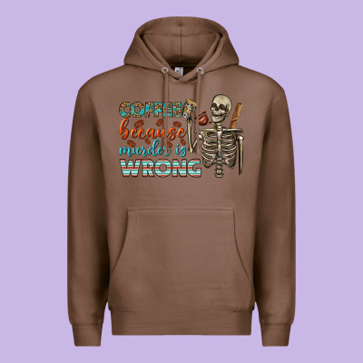 Coffee Because Murder Is Wrong Bbs Premium Hoodie Designed By Bundleandbundleshop