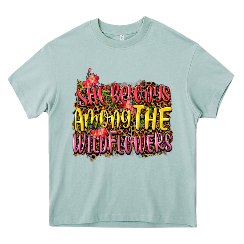 She Belongs Among The Wildflowers Heavy Core Tee by NancyCooperArtShop | Teevron