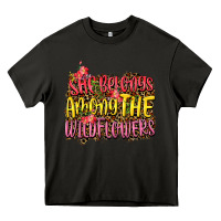 Asphalt she belongs among the wildflowers Heavy Core Tee - NancyCooperArtShop