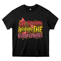 Black she belongs among the wildflowers Heavy Core Tee - NancyCooperArtShop