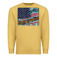 Antique Gold American Flag Mouse Pad Premium Sweatshirt - CowhideDigitalArt