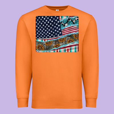 American Flag Mouse Pad Premium Sweatshirt Designed By Cowhidedigitalart