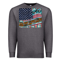 Charcoal Heather American Flag Mouse Pad Premium Sweatshirt - CowhideDigitalArt