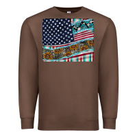Chestnut American Flag Mouse Pad Premium Sweatshirt - CowhideDigitalArt