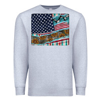 Heather Grey American Flag Mouse Pad Premium Sweatshirt - CowhideDigitalArt