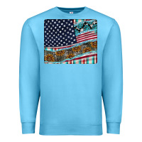 Ocean Blue American Flag Mouse Pad Premium Sweatshirt - CowhideDigitalArt