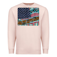 Pale Pink American Flag Mouse Pad Premium Sweatshirt - CowhideDigitalArt