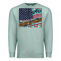 Seafoam American Flag Mouse Pad Premium Sweatshirt - CowhideDigitalArt