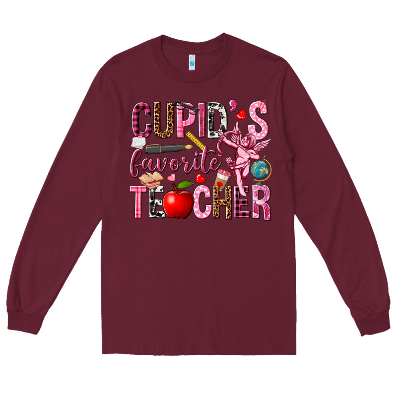 Cupid's Favorite Teacher Valentine's Day Long Sleeve Tee by HowdyJamesFarm | Teevron