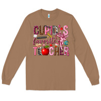 Toasted Coconut Cupid's Favorite Teacher Valentine's Day Long Sleeve Tee - HowdyJamesFarm