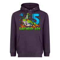 Plum Birthday Boy Frog Age 5 Heavyweight Hoodie - LillyAllenDesigns