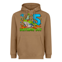 Toasted Coconut Birthday Boy Frog Age 5 Heavyweight Hoodie - LillyAllenDesigns