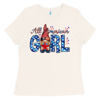 Bone all american girl with gnome Ladies Tee - NancyCooperArtShop