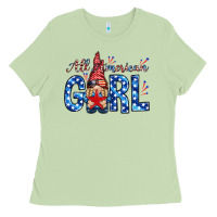 Matcha all american girl with gnome Ladies Tee - NancyCooperArtShop
