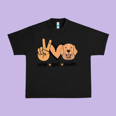 Peace Love Golden Urban Heavy Tee Designed By Bettercallsaul
