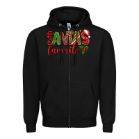 Black Santa's Favorite Zipper Hoodie - BundleAndBundleShop