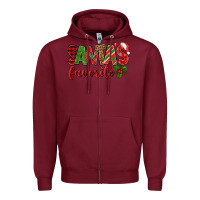 Burgundy Santa's Favorite Zipper Hoodie - BundleAndBundleShop
