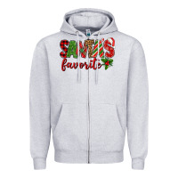 Heather Grey Santa's Favorite Zipper Hoodie - BundleAndBundleShop