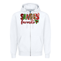 White Santa's Favorite Zipper Hoodie - BundleAndBundleShop