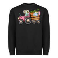 Black Easter bunny tractor Heavyweight Sweatshirt - CowGirlArtShop
