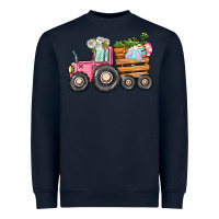 Navy Easter bunny tractor Heavyweight Sweatshirt - CowGirlArtShop