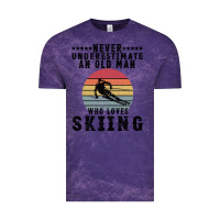 Cloud Purple Never Underestimate An Old Man Who Loves Skiing Vintage Tee - Bettercallsaul