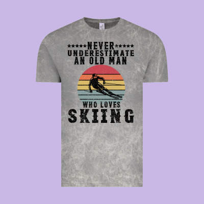 Never Underestimate An Old Man Who Loves Skiing Vintage Tee Designed By Bettercallsaul