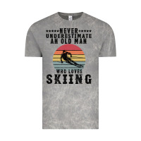 Cloud Rock Never Underestimate An Old Man Who Loves Skiing Vintage Tee - Bettercallsaul