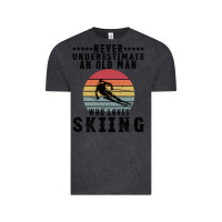 Vintage Black Never Underestimate An Old Man Who Loves Skiing Vintage Tee - Bettercallsaul