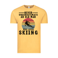 Vintage Mustard Never Underestimate An Old Man Who Loves Skiing Vintage Tee - Bettercallsaul