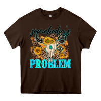 Chocolate Brown somebodys problem Heavy Core Tee - NancyCooperArtShop