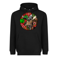 Black moose buck deer christmas Heavyweight Hoodie - LillyAllenDesigns