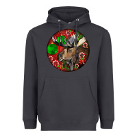 Smoke moose buck deer christmas Heavyweight Hoodie - LillyAllenDesigns