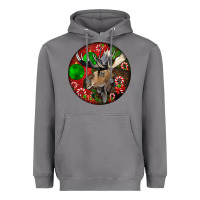Storm moose buck deer christmas Heavyweight Hoodie - LillyAllenDesigns