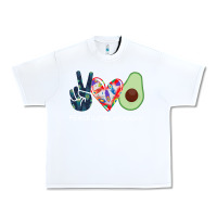 White PEACE LOVE AVOCADOS Urban Heavy Tee - Bettercallsaul